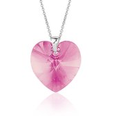 Montebello Ketting Daisy HZ463 - Swarovski® Hart - 925 Zilver Gerhod. - Ø18mm - 45cm