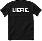 Liefie - Valentijn T-Shirt | Grappig Valentijnsdag Cadeautje voor Hem en Haar | Dames - Heren - Unisex | Kleding Cadeau | - Zwart - 3XL