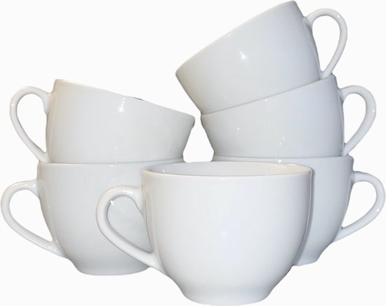 Koffie Kopjes – Koffiekopjes – Koffiemokken – Cappuccino – Set van 6 –  Porselein – 250... | bol.com