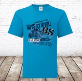Jongens shirt Boys at work blauw -Fruit of the Loom-110/116-t-shirts jongens