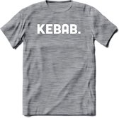 Kebab - Snack T-Shirt | Grappig Verjaardag Kleding Cadeau | Eten En Snoep Shirt | Dames - Heren - Unisex Tshirt | - Donker Grijs - Gemaleerd - 3XL