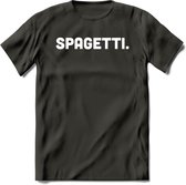 Spagetti - Snack T-Shirt | Grappig Verjaardag Kleding Cadeau | Eten En Snoep Shirt | Dames - Heren - Unisex Tshirt | - Donker Grijs - M