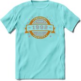 Premium Since 1992 T-Shirt | Goud - Zilver | Grappig Verjaardag Kleding Cadeau Shirt | Dames - Heren - Unisex Tshirt | - Licht Blauw - S