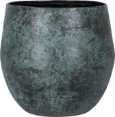 Ter Steege Bloempot-Sierpot Metaal Groen-Blauw-Grijs D 24 H 21 cm