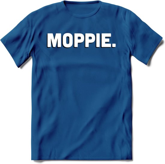Moppie - Valentijn T-Shirt | Grappig Valentijnsdag Cadeautje voor Hem en Haar | Dames - Heren - Unisex | Kleding Cadeau | - Donker Blauw - S