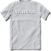 Duiveltje - Valentijn T-Shirt | Grappig Valentijnsdag Cadeautje voor Hem en Haar | Dames - Heren - Unisex | Kleding Cadeau | - Licht Grijs - Gemaleerd - XL