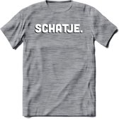 Schatje - Valentijn T-Shirt | Grappig Valentijnsdag Cadeautje voor Hem en Haar | Dames - Heren - Unisex | Kleding Cadeau | - Donker Grijs - Gemaleerd - XL