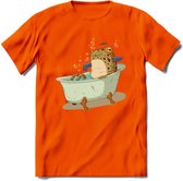 Badkuip kikker onderwater T-Shirt Grappig | Dieren reptiel Kleding Kado Heren / Dames | Animal Skateboard Cadeau shirt - Oranje - XL