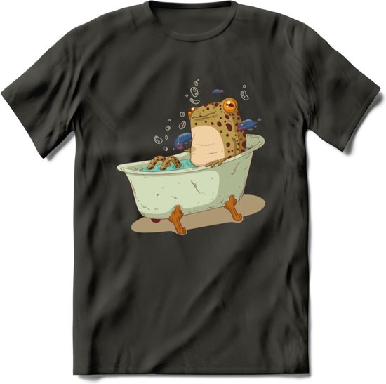Badkuip kikker onderwater T-Shirt Grappig | Dieren reptiel Kleding Kado Heren / Dames | Animal Skateboard Cadeau shirt - Donker Grijs - M
