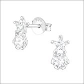 Aramat jewels ® - Zilveren oorbellen ster transparant zirkonia 925 zilver 5mm x 8mm kinderen