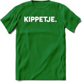 Kippetje - Snack T-Shirt | Grappig Verjaardag Kleding Cadeau | Eten En Snoep Shirt | Dames - Heren - Unisex Tshirt | - Donker Groen - M