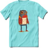 Casual vogel quote T-Shirt Grappig | Dieren vogels Kleding Kado Heren / Dames | Animal Skateboard Cadeau shirt - Licht Blauw - S