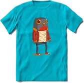 Casual vogel quote T-Shirt Grappig | Dieren vogels Kleding Kado Heren / Dames | Animal Skateboard Cadeau shirt - Blauw - S