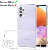 Star XL Hoesje Geschikt voor Samsung A32 4G Hoesje Transparant - Geschikt voor Samsung Galaxy A32 4G Siliconen Hoesje Doorzichtig - Geschikt voor Samsung A32 4G Siliconen Hoesje Transparant - Back Cover – Clear
