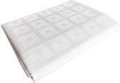 Tafelkleed Blok damast wit 120 x 300 (Hotelkwaliteit 250gr/m2) - 100% katoen