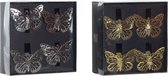 Servethouder DKD Home Decor Vlinders Zilver Metaal Gouden (2 pcs)