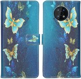iMoshion Hoesje Geschikt voor Nokia G50 Hoesje Met Pasjeshouder - iMoshion Design Softcase Bookcase - Meerkleurig / Blue Butterfly