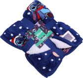 Marineblauwe sprei / deken met fleece Stitch Disney