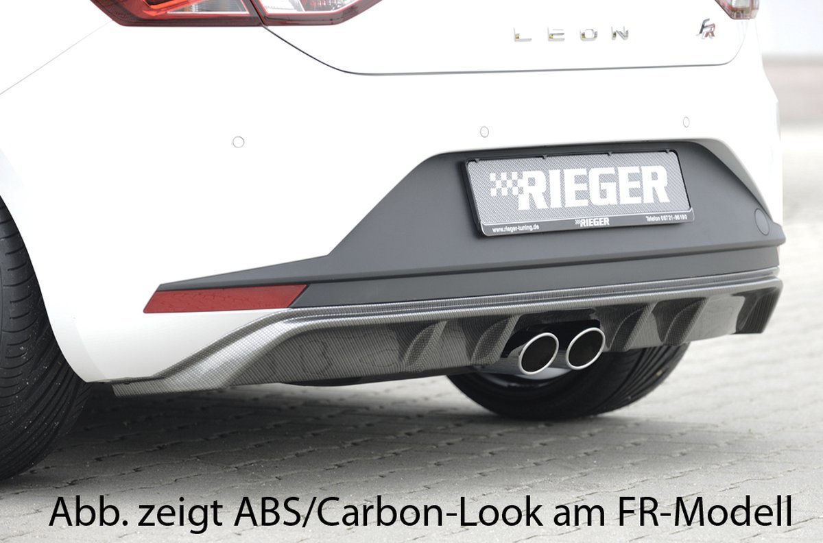 RIEGER - SEAT LEON 5F PRE FACELIFT - PERFORMANCE DIFFUSER DUAL EXIT MID - GLOSS BLACK