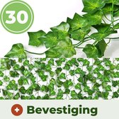 Klimop Slinger met bevestigingsmateriaal - 230 cm - Kunsthaag - Plant slinger - Decoratie plant voor binnen en buiten - Kunst hangplant - Nep plant - 28 STUKS