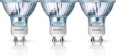 Philips Spot Halogeenlamp GU10 - 50W - Warm Wit Licht - Dimbaar - 3 stuks