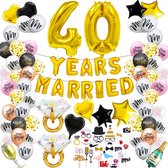40 jaar getrouwd feestpakket 89-delig - 40 jaar getrouwd - 40 jaar getrouwd versiering - 40 jaar huwelijk - 40 jaar jubileum - 40 jaar getrouwd feestartikelen - Trouwdag - Trouwfee