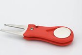 Inklapbare pitchfork - Inclusief bal marker - pitch fork - GOLF ACCESSOIRE - Rood