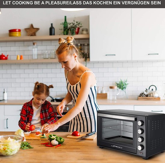 Jago® - Mini oven - met circulatielucht - Grill oven - Pizza oven- 2000 W -  60 Liter -... | bol.com