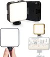 MOJOGEAR 64-LED Multi Color Mini videolamp - voor smartphone en camera - 2.000 mAh batterij - Zwart