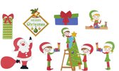 Kerstelfjes kerst taartversiering - taart topper - taart decoratie - kerst versiering - Merry Christmas