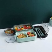 Enjoy - Luxe broodtrommel - Luxe lunchbox - Inclusief bestek - 2 laags - RVS - Vaatwasser vriendelijk - Broodtrommel jongen - Broodtrommel meisje - Kerst cadeau - Kerstcadeau