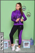 Trainingspak / Sportset - Sportvest & Broek - 158/164 - Meisjes Paars