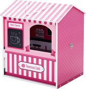 Teamson Kids Cafe Voor 12" Poppen - Accessoires Voor Poppen - Kinderspeelgoed - Roze/Wit