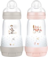 MAM Elements - 2x 260ml Anti-Colic Fles -  0+ maanden (Girl)