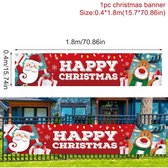 Kerst Spandoek - 180x40 - Happy Christmas - Red - Rood