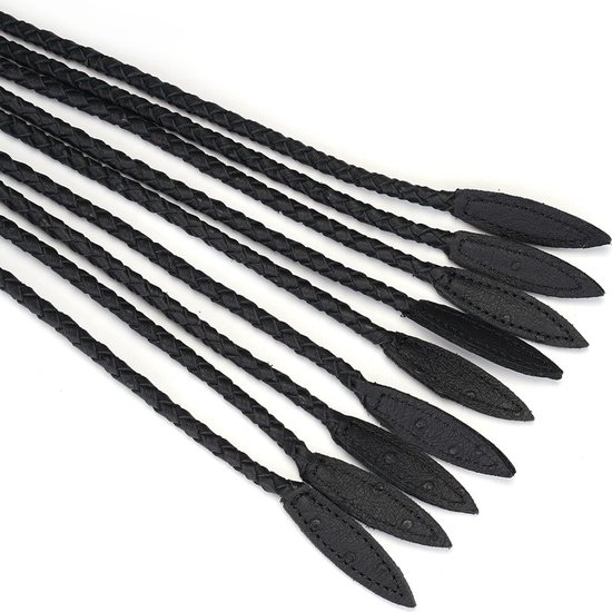 Flogger Cuir Vache Véritable 9 Queues - Noir - Bullwhip Squadron FL086