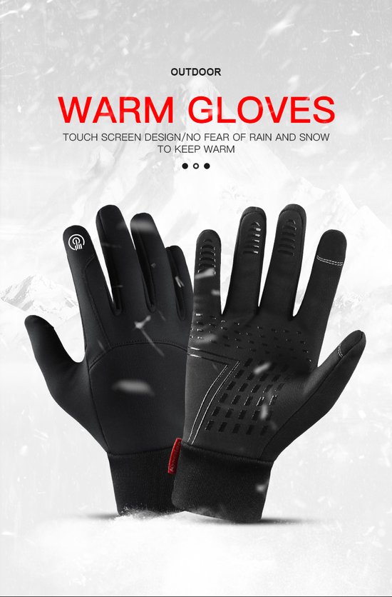 Proofy Premium Handschoenen Zwart M - Water en Winddicht - Handschoenen voor sport - Zwart - Clipje voor bewaren