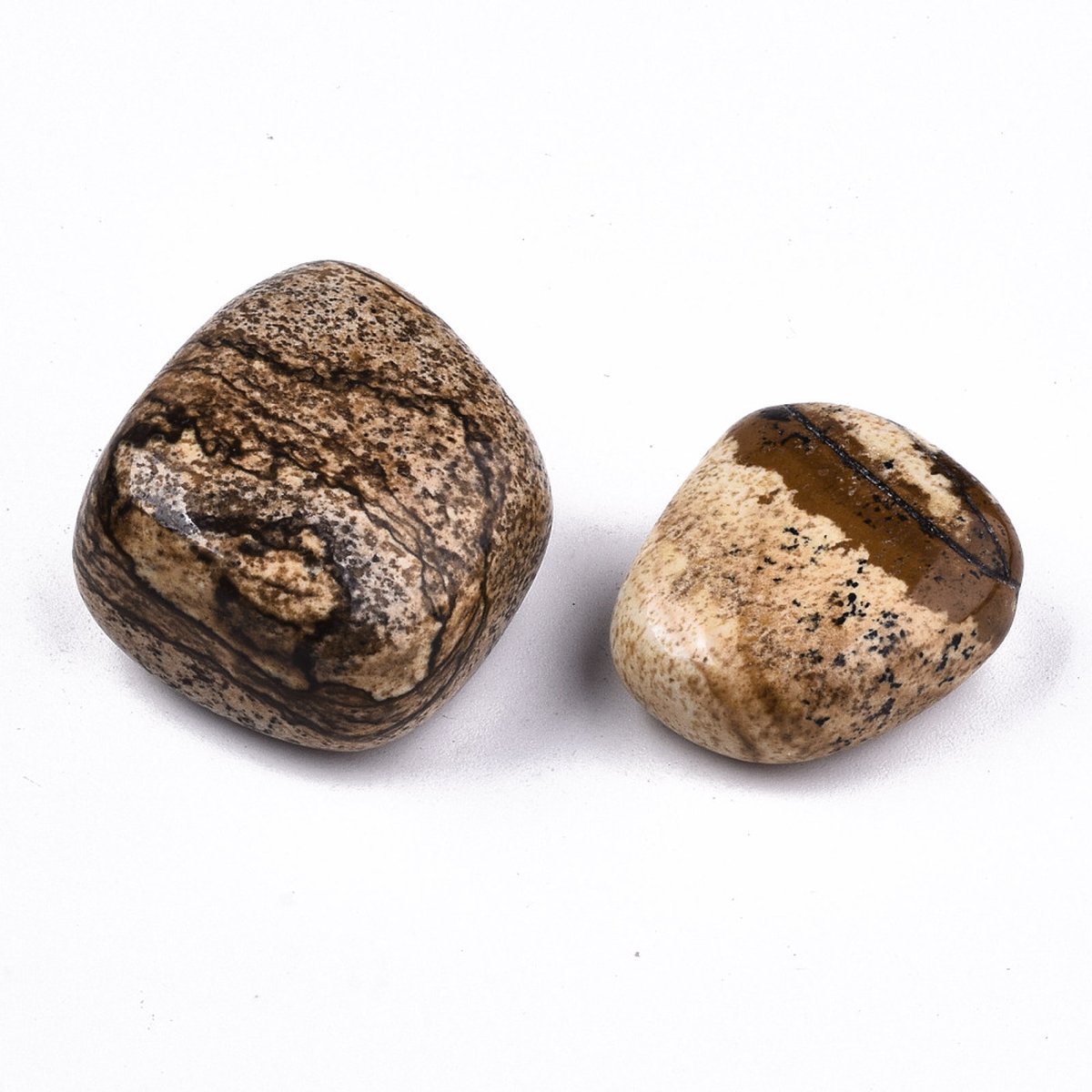 Sattva Rocks | AARDEN Landschapsjaspis trommelsteen, edelstenen. 3 Stuks in een kado zakje (±22-30mm)