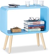 Relaxdays 1x opbergkubus klein - nachtkastje - bijzettafel - modern - kubuskast - blauw