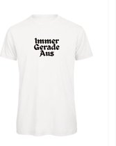 T-shirt Wit S - Immer gerade aus - soBAD. | Foute apres ski outfit | kleding | verkleedkleren | wintersport t-shirt | wintersport dames en heren