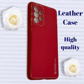 Samsung Galaxy A32 (5G) Real Leather back cover hoesje l Galaxy A32 (5G) Camera beschermend hoesje