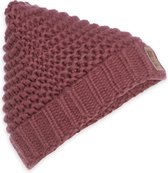 Knit Factory Alex Gebreide Muts - Stone Red - One Size - Grof gebreid