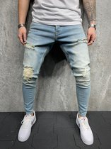 Skinny Jeans Mannen Gescheurde Jeans Mannelijke 2021 Nieuwe Casual Gat Straat Hip Hop Slanke Denim Broek Man Mode jogger Broek