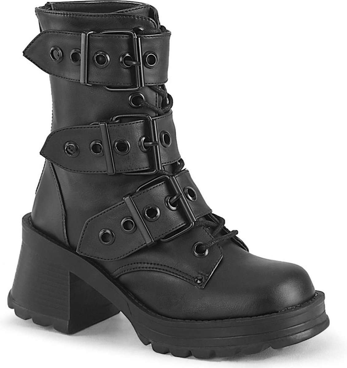 DemoniaCult - BRATTY-118 Enkellaars - US 12 - 42 Shoes - Zwart