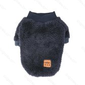 Single Layer Winter hondenjasje met Fleece L40Cm Dark blauw