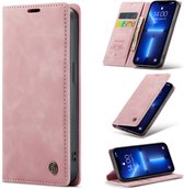 iPhone 13 Mini Casemania Hoesje Pale Pink - Portemonnee Book Case