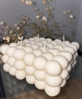 Kaarsen - witte grote bubbel kaars - 4x