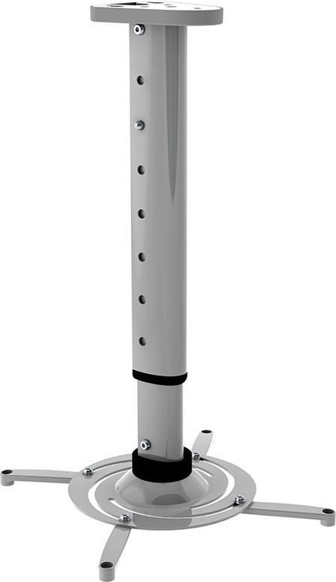 Verstelbare universele beamerbeugel plafond 47-71 cm zilver, kantelbaar 15°, draaibaar 360°, max 10 kg