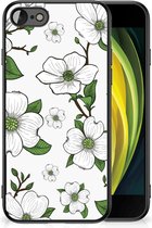 Smartphone Hoesje iPhone 7/8/SE 2020/2022 Trendy Telefoonhoesjes met Zwarte rand Dogwood Flowers