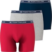 TOM TAILOR heren boxer normale lengte (3-pack) - donkerrood - Maat: M